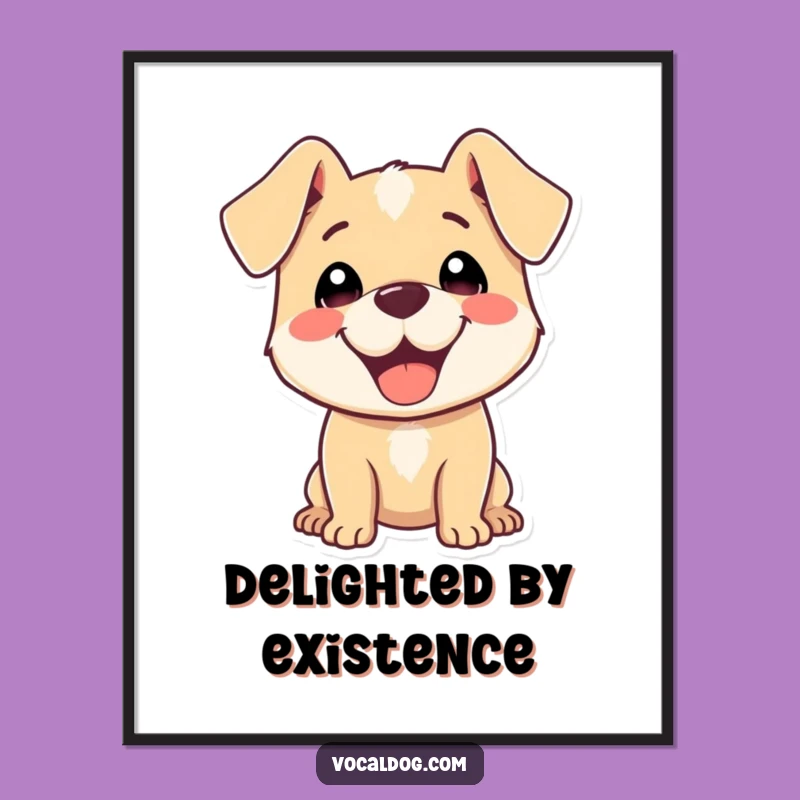 Funny Digital Art: Happy Dog Ears Flopped Back in Pure Delight