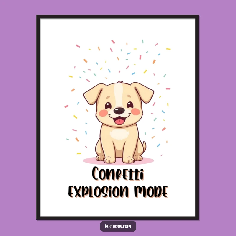Funny Dog Confetti Digital Art: Instant Party Decor Download!