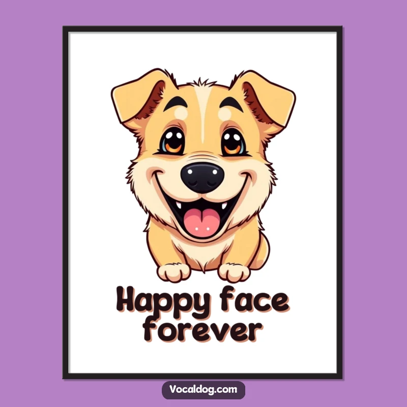 Funny Dog Goofy Grin Digital Art: Instant Happiness for Your Walls