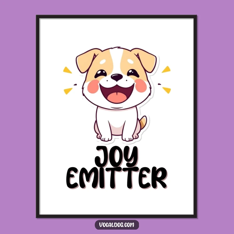 Funny Dog Happy Sounds Digital Print: Instant Joyful Art for a Lively, Humorous Vibe