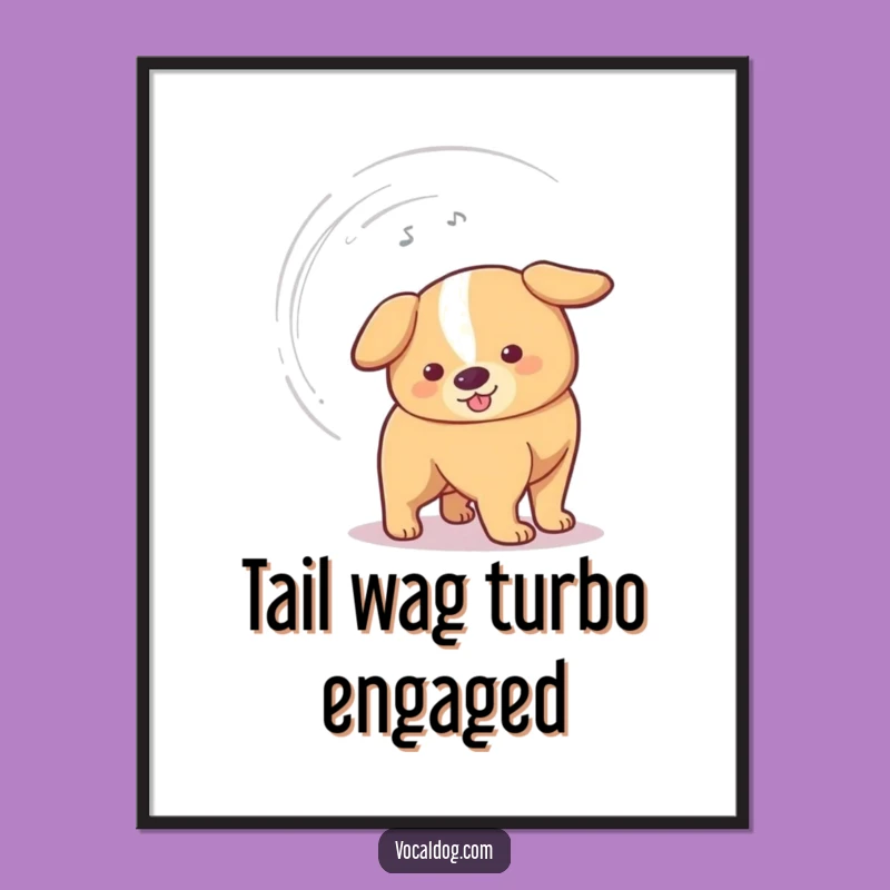 Funny Fast Wagging Dog Tail Digital Art - Instant Canine Energy for Your Walls