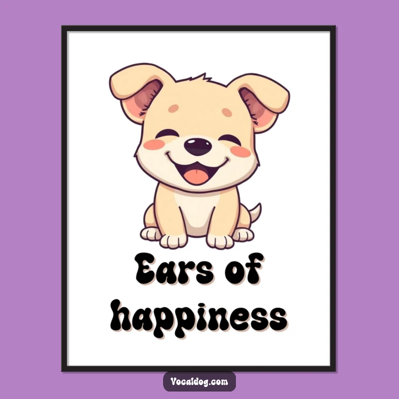 Funny Floppy Ears Dog Digital Art: Instant Happiness and Hilarious Wall Decor