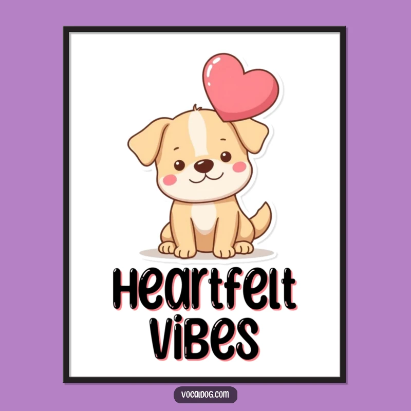 Funny Heart Dog Digital Art: Instant Love Decor Download!