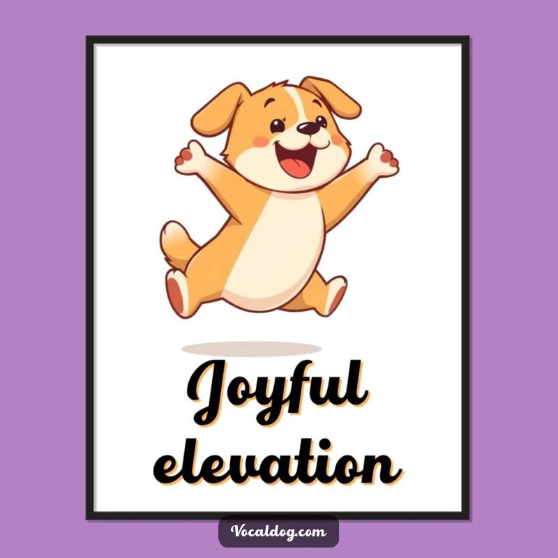 Funny Leaping Dog Digital Art: Instant Energy and Hilarious Wall Decor