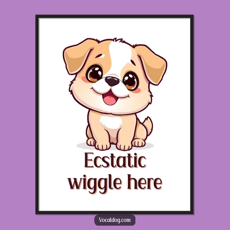 Funny Sparkling Dog Digital Art: Instant Joyful Decor Download!