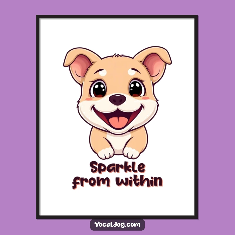 Funny Sparkling Eyes Dog Digital Art: Decorate with this Joyful Canine Masterpiece Gift