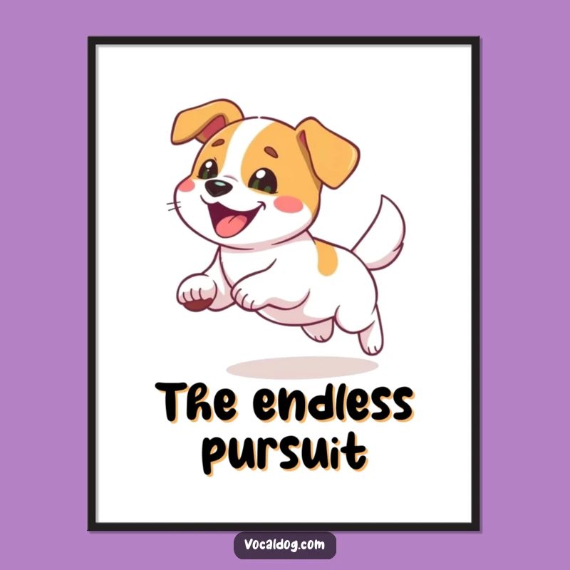 Funny Tail Chasing Dog Digital Art - Instant Hilarious Canine Decor Gift
