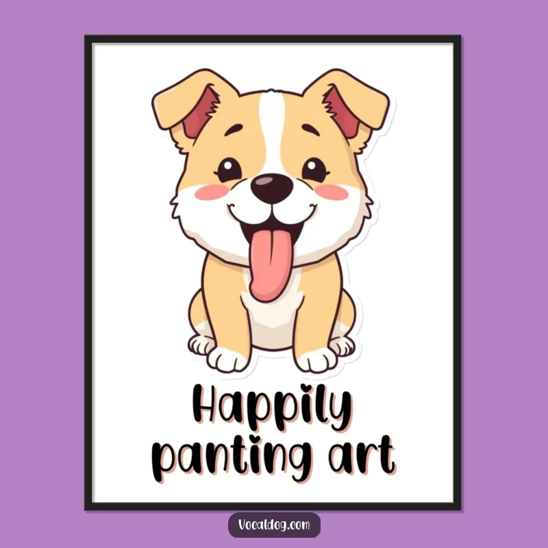 Funny Dog Panting Digital Art: Instant Happiness for Your Walls