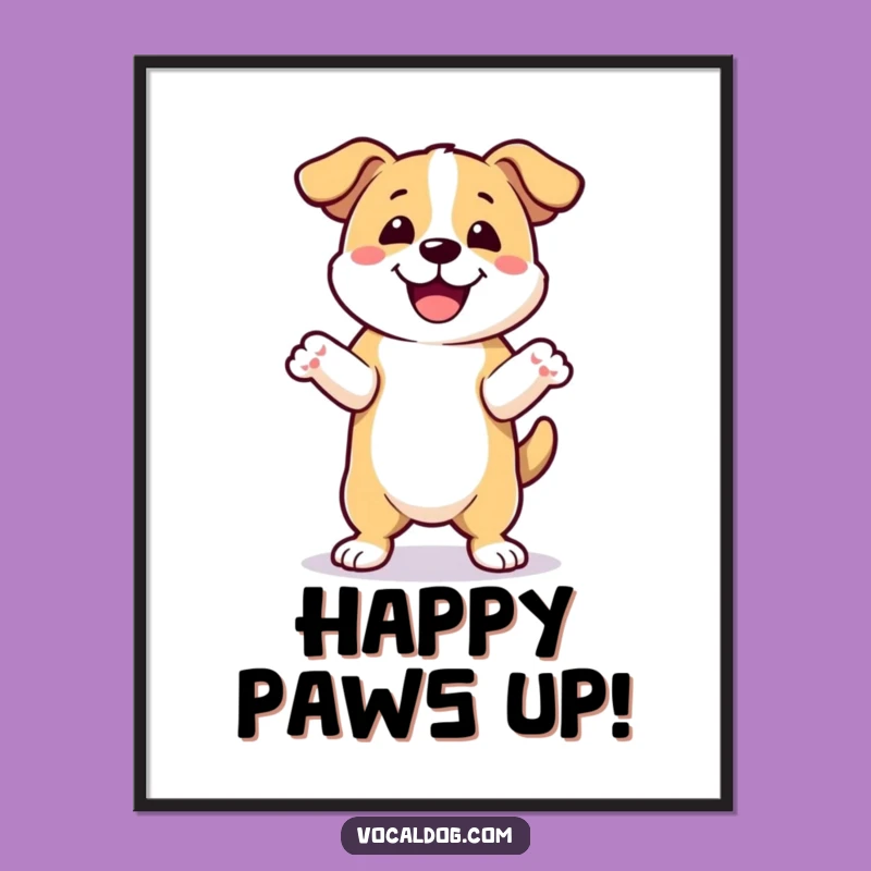 Funny Happy Dance Dog Digital Art: Instant Joyful Decor Download!