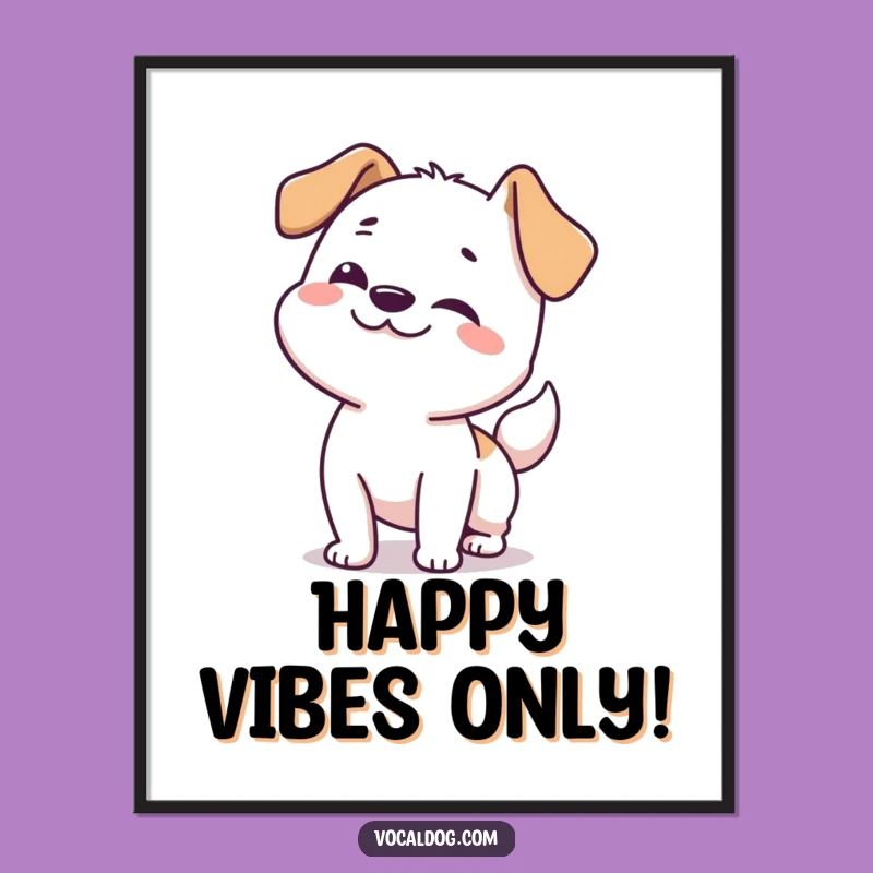 Instant Download Funny Dog Happy Wiggle Art: Energetic Decor!