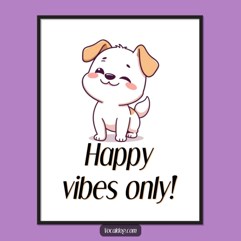 Instant Download Funny Dog Happy Wiggle Art: Energetic Decor!