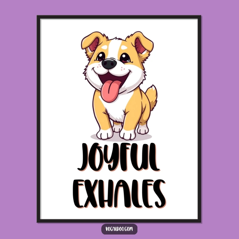 Funny Dog Run Digital Art: Ecstatic Pup Portrait for Instant Joyful Decor