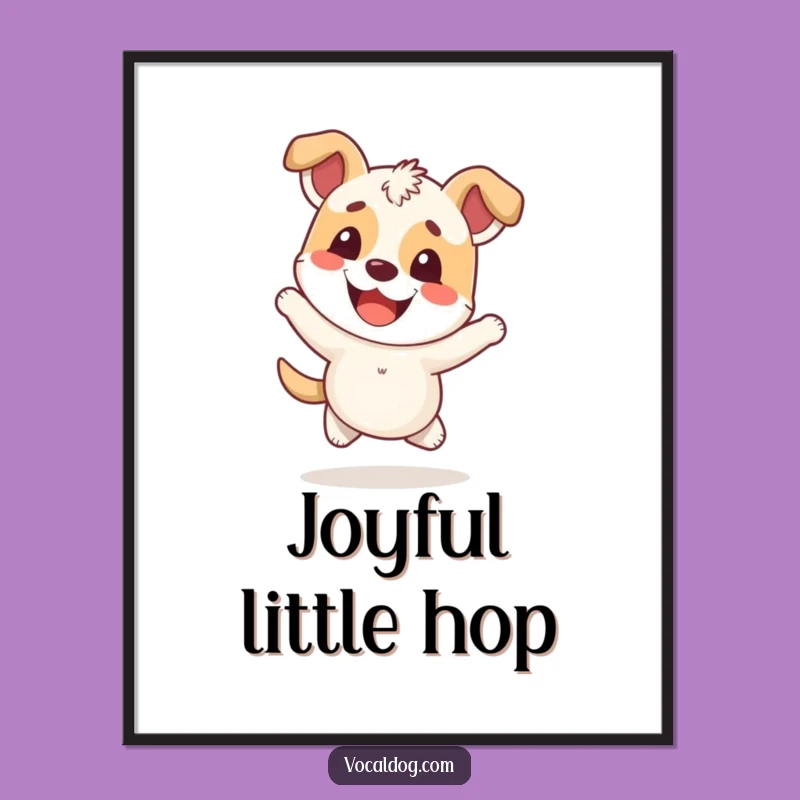 Funny Digital Art: Hopping Dog with Overwhelmingly Cheerful Look
