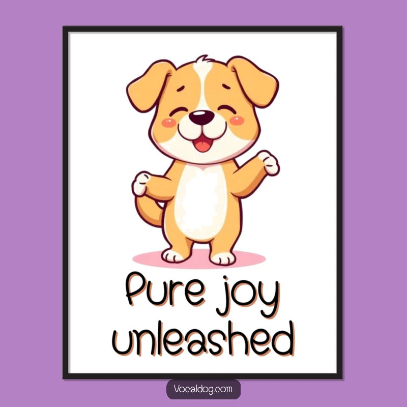 Funny Dancing Dog Digital Art - Instant Energy, Perfect Printable Gift