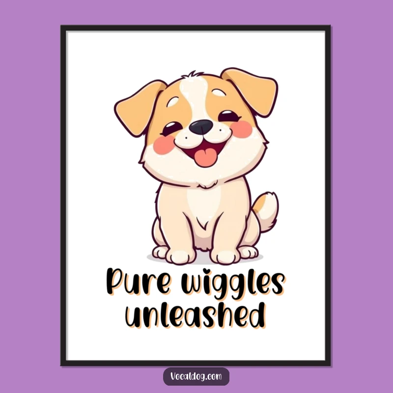 Funny Wiggling Dog Body Digital Art - Instant Canine Happiness for Your Walls