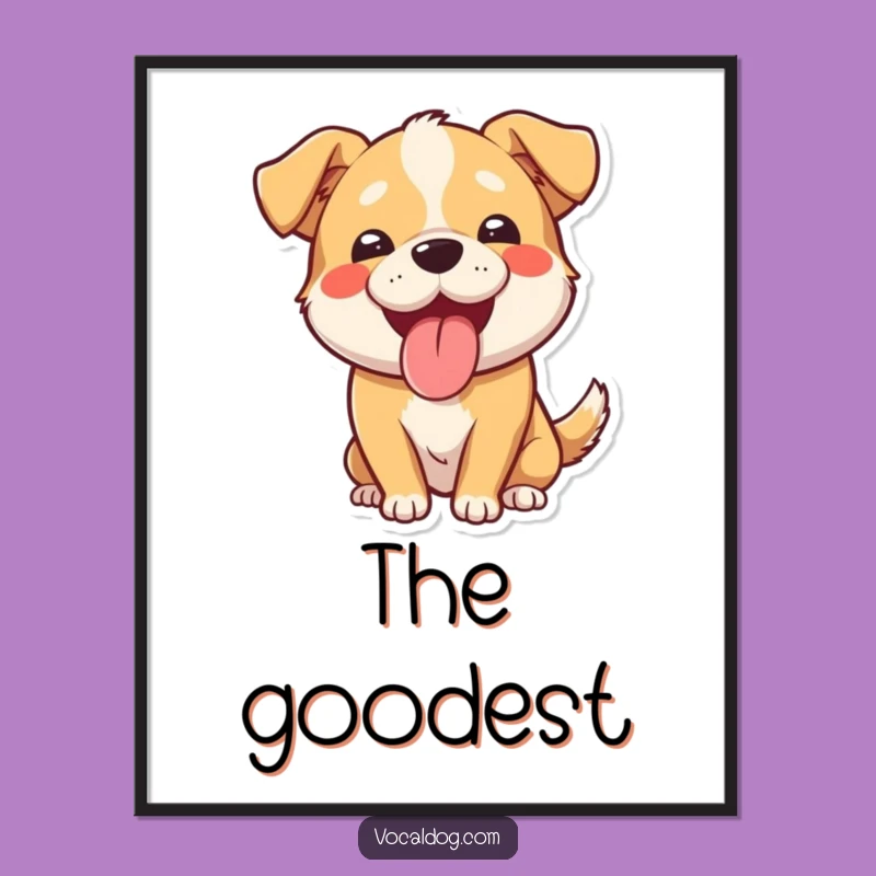 Funny Panting Dog Digital Art Print: Instant Happiness With This Happy Pup's Funny Decor