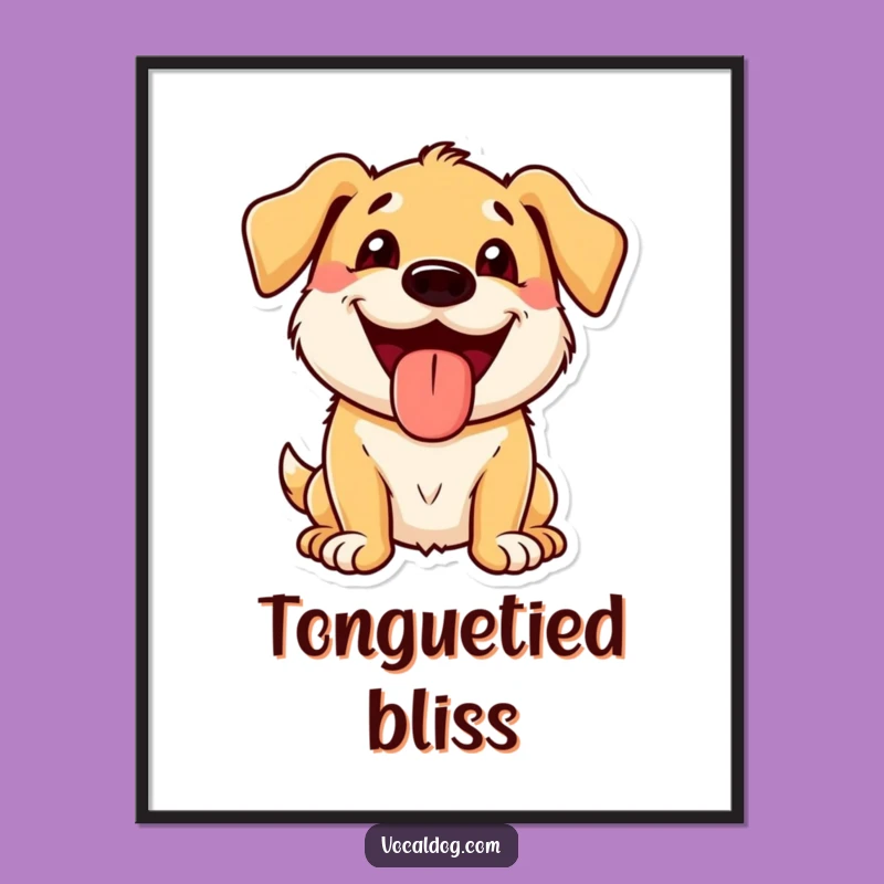 Funny Tongue Out Dog Digital Art: Decorate with this Grinning Canine Masterpiece Gift