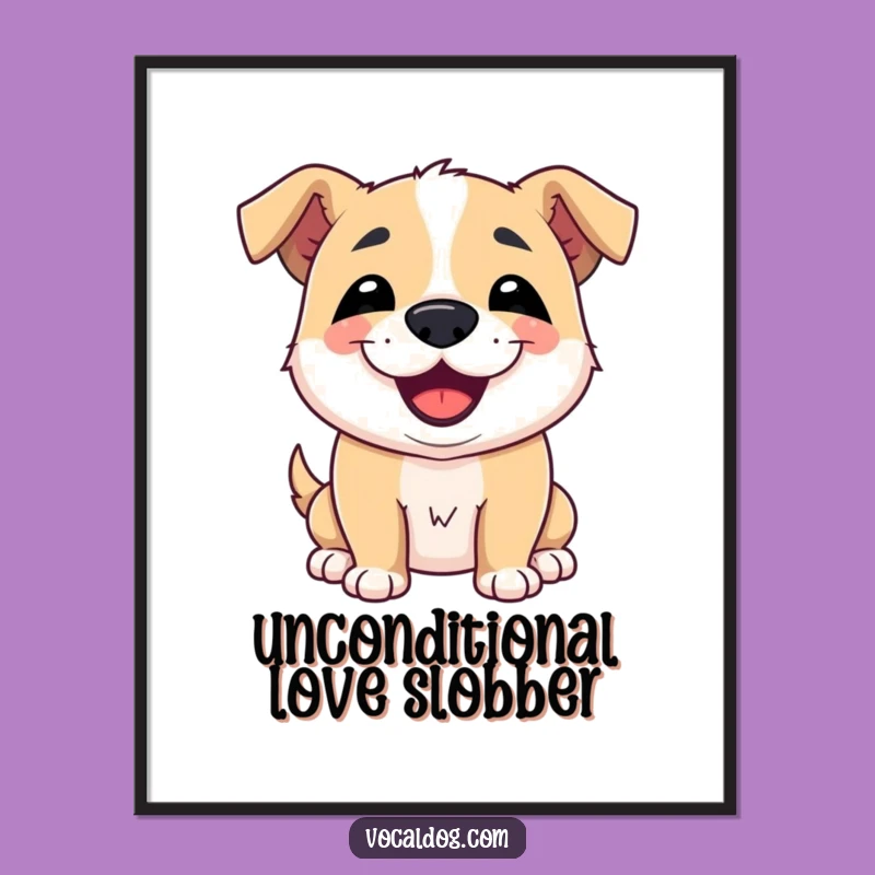 Funny Dog Kiss Digital Art: Instant Slobbery Affection for Your Walls