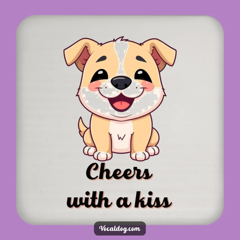 Funny Dog Kiss Coaster: Protect Surfaces with Slobbery Canine Charm