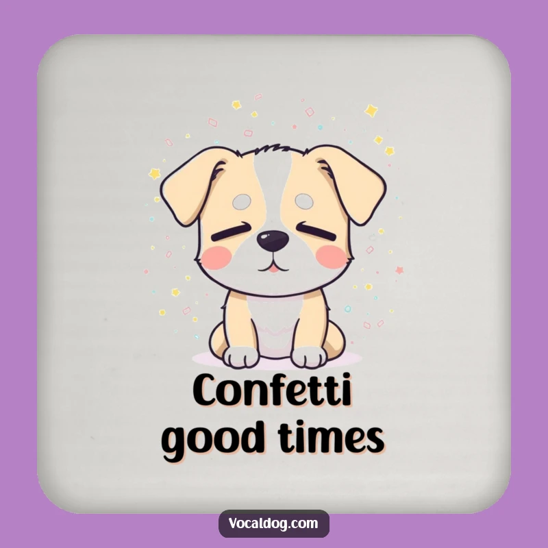 Funny Dog Confetti Coaster - Add Sparkle to Your Table!
