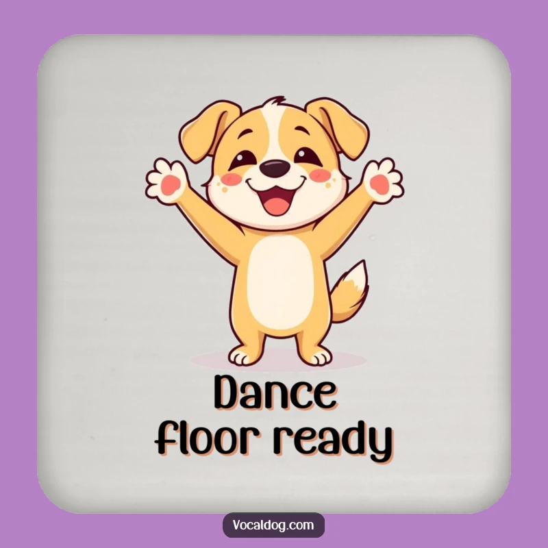 Funny Dancing Dog Coaster Set: Joyful Paw Protection, Perfect Gift