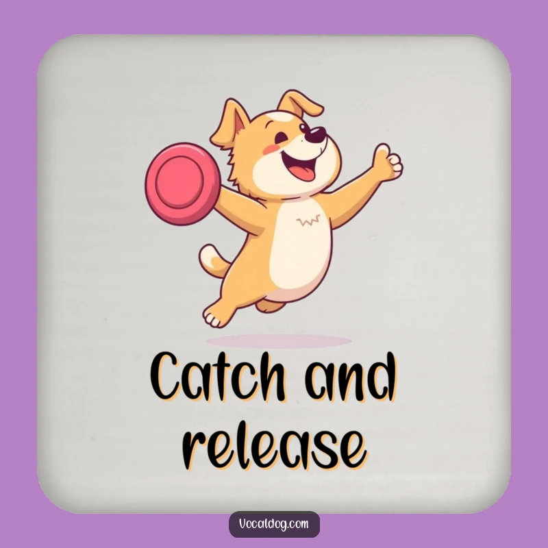 Funny Dog Frisbee Coasters: Protect Surfaces with a Pup's Hilarious Gift