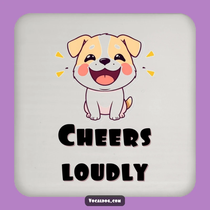 Funny Dog Happy Sounds Coaster: Protect Surfaces with Expressive, Humorous Art