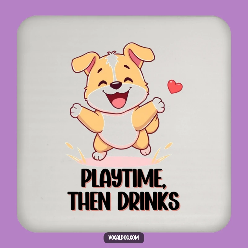 Funny Happy Fetch Dog Coasters: Protect Surfaces with Smiles
