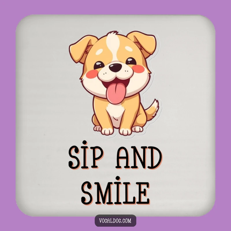 Funny Panting Dog Drink Coaster: Protect Surfaces With This Happy Pup's Funny Charm