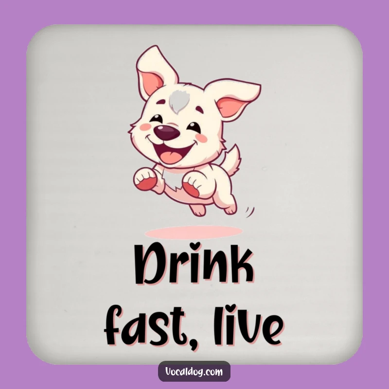 Funny Running Dog Coasters: Protect Surfaces with this Windswept Canine Art Set