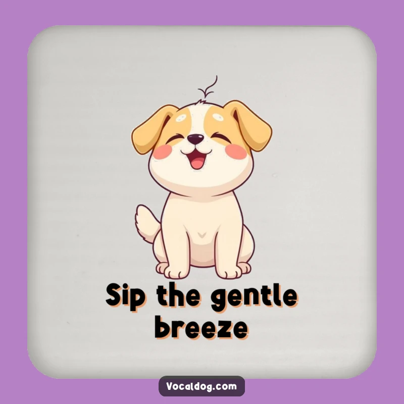 Funny Serene Dog Coaster Set: Peaceful Surface Protection