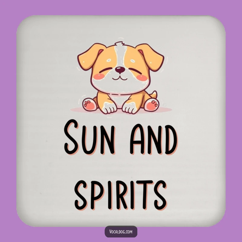 Funny Sunbathing Dog Coasters: Protect Surfaces, Peaceful Design, Set of Humorous Gifts