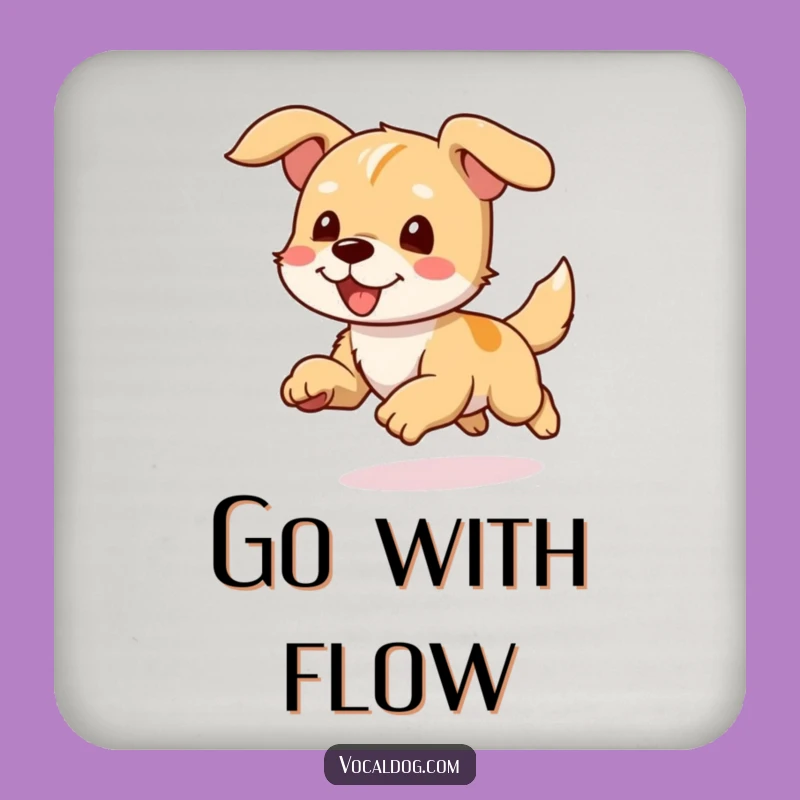 Funny Joyful Dog Running Coaster: Protect Surfaces with Energetic Style!