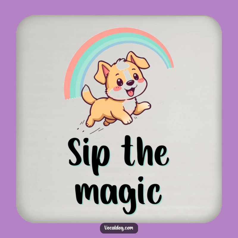 Funny Dog Rainbow Coaster Set - Protect Surfaces with Pup Humor, Gift Idea!