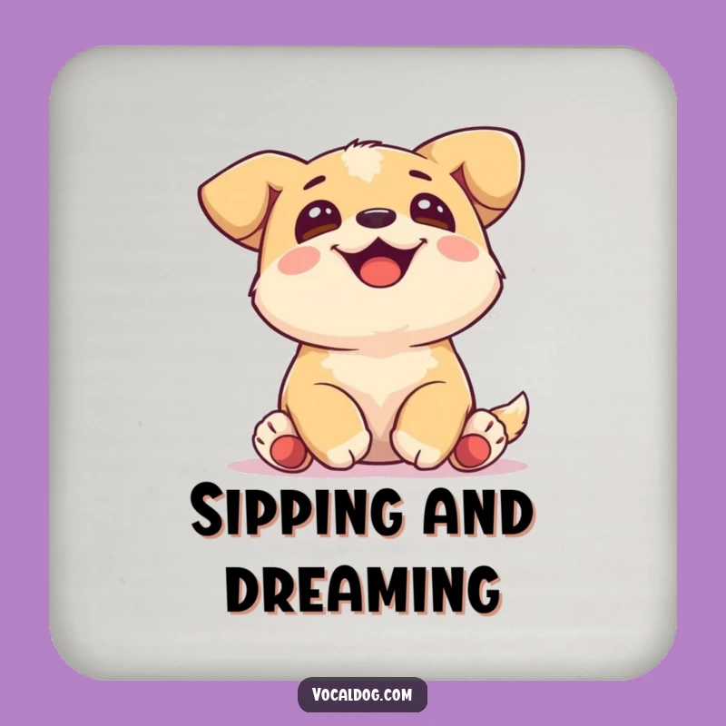 Funny Joyful Dog Coasters: Protect Surfaces with this Blissful Canine Art Set