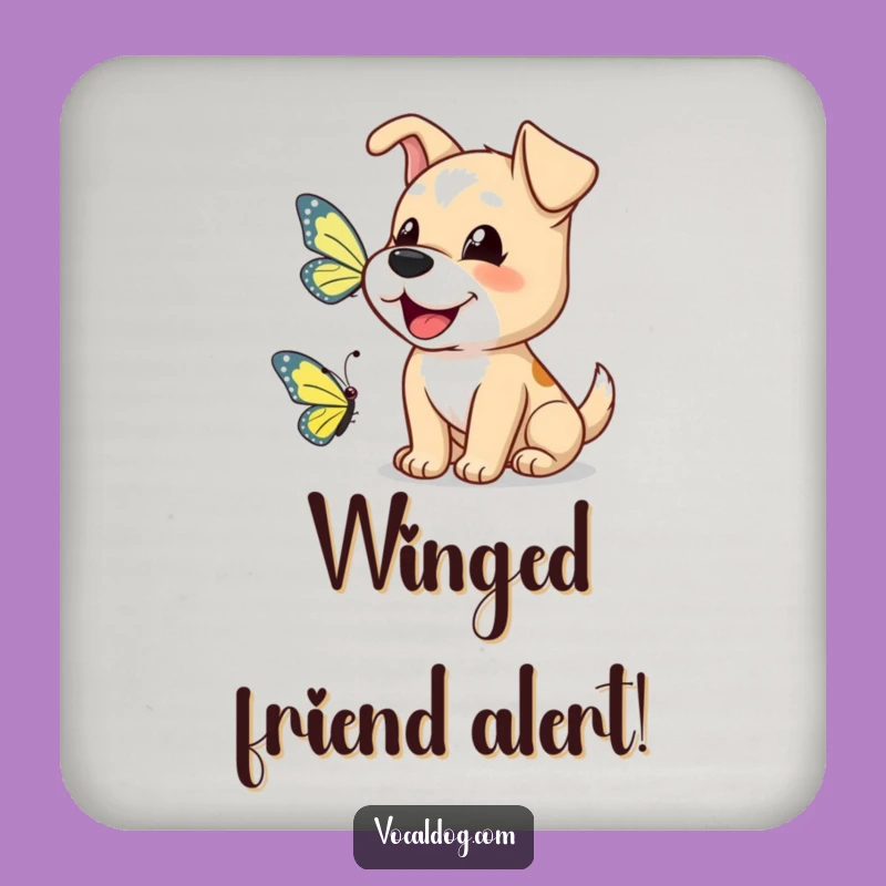 Funny Dog Butterfly Bark Coasters: Protect Surfaces with Smiles!