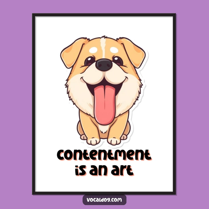 Funny Content Dog Tongue Poster - Decorate Your Space with Utterly Relaxed Humor