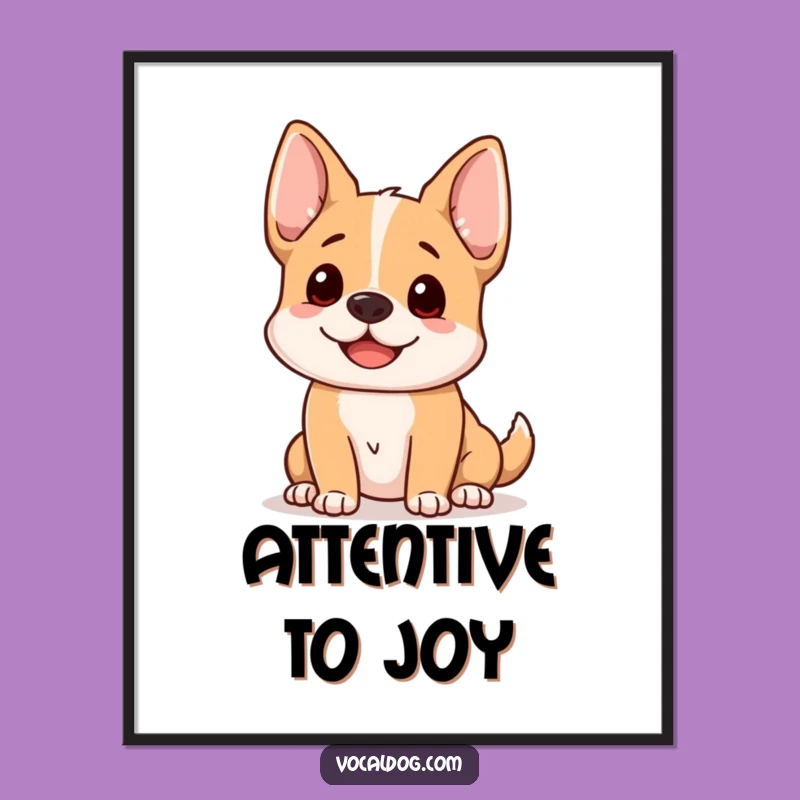 Funny Dog Listening Poster: Attentive Pup Art for a Joyful, Focused Space