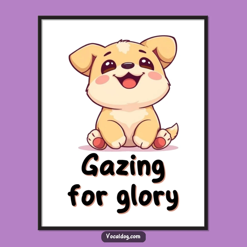 Funny Joyful Dog Poster: Decorate with this Uplifting Canine Art Gift