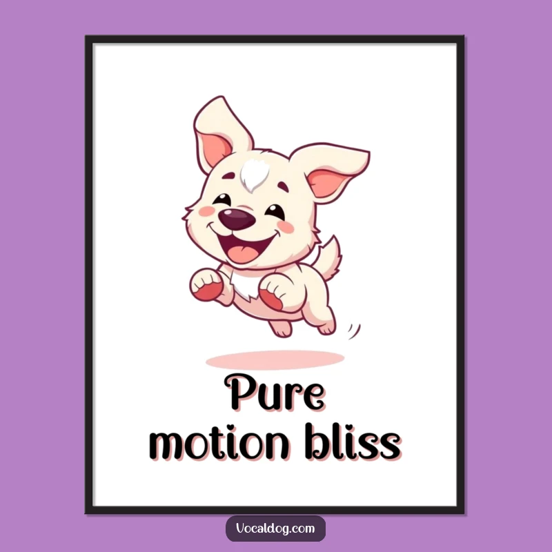 Funny Running Dog Poster: Decorate with this Windswept Canine Art Gift