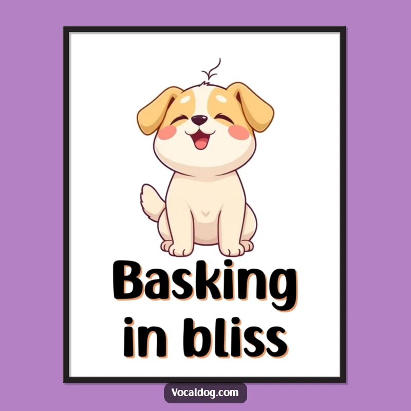 Funny Serene Dog Poster: Peaceful Wall Art for Calm Spaces
