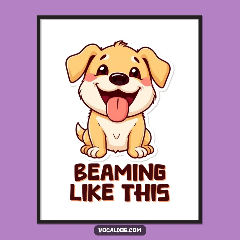 Funny Tongue Out Dog Poster: Decorate with this Grinning Canine Art Gift