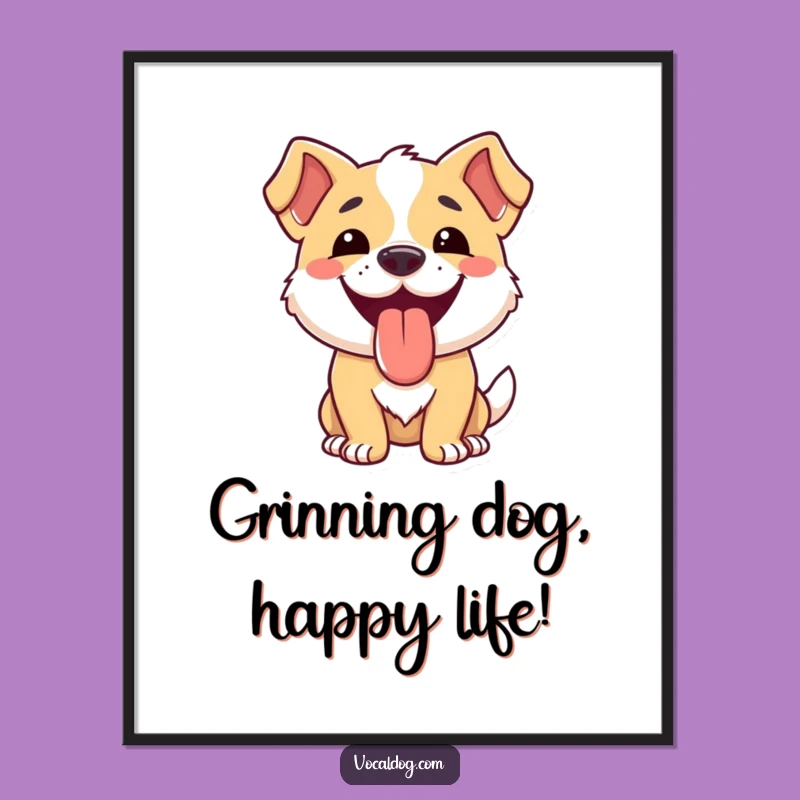 Funny Dog Happy Tongue Poster: Brighten Your Walls with Joy!