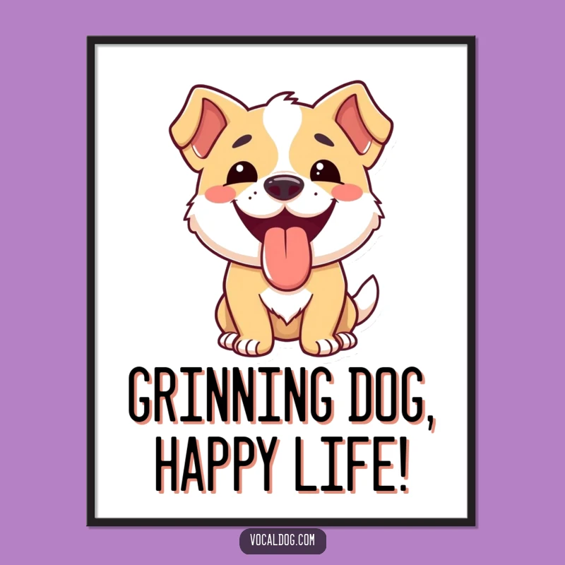 Funny Dog Happy Tongue Poster: Brighten Your Walls with Joy!