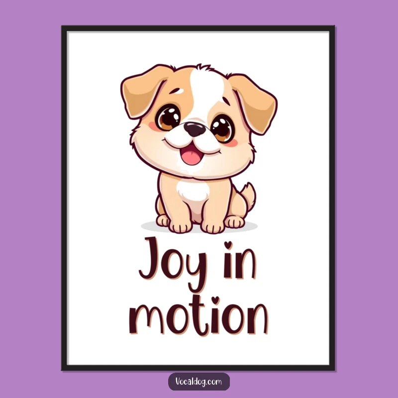 Funny Sparkling Dog Poster: Decorate with Uncontainable Joy!