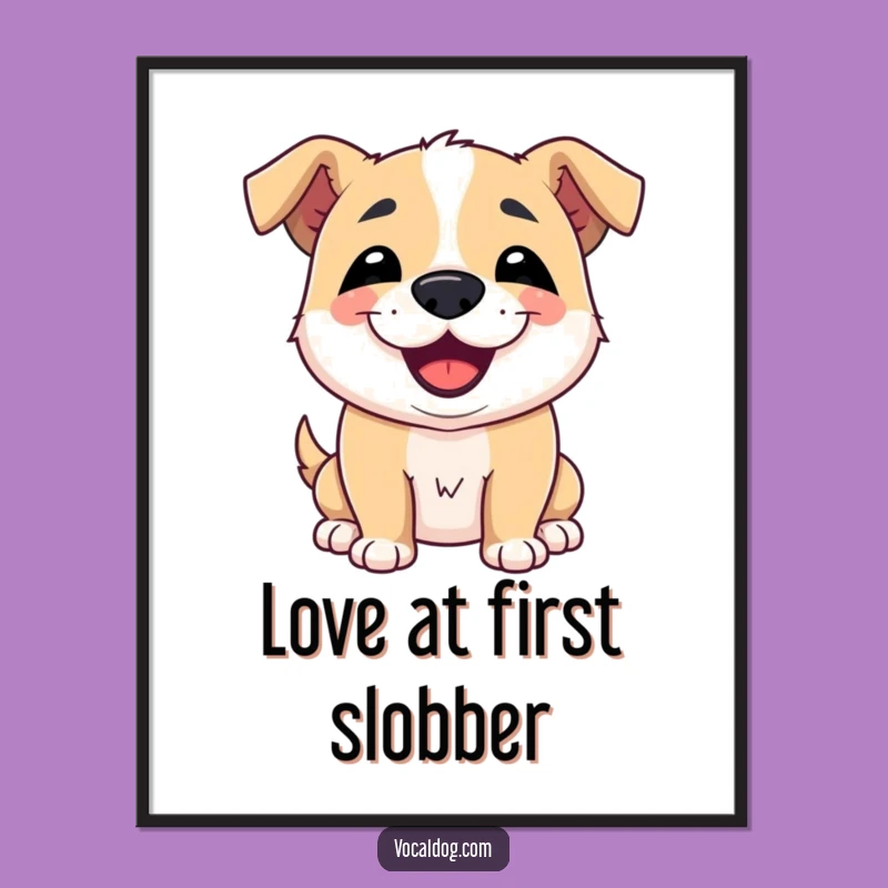 Funny Dog Kiss Poster: Adorable Canine Affection for Your Walls
