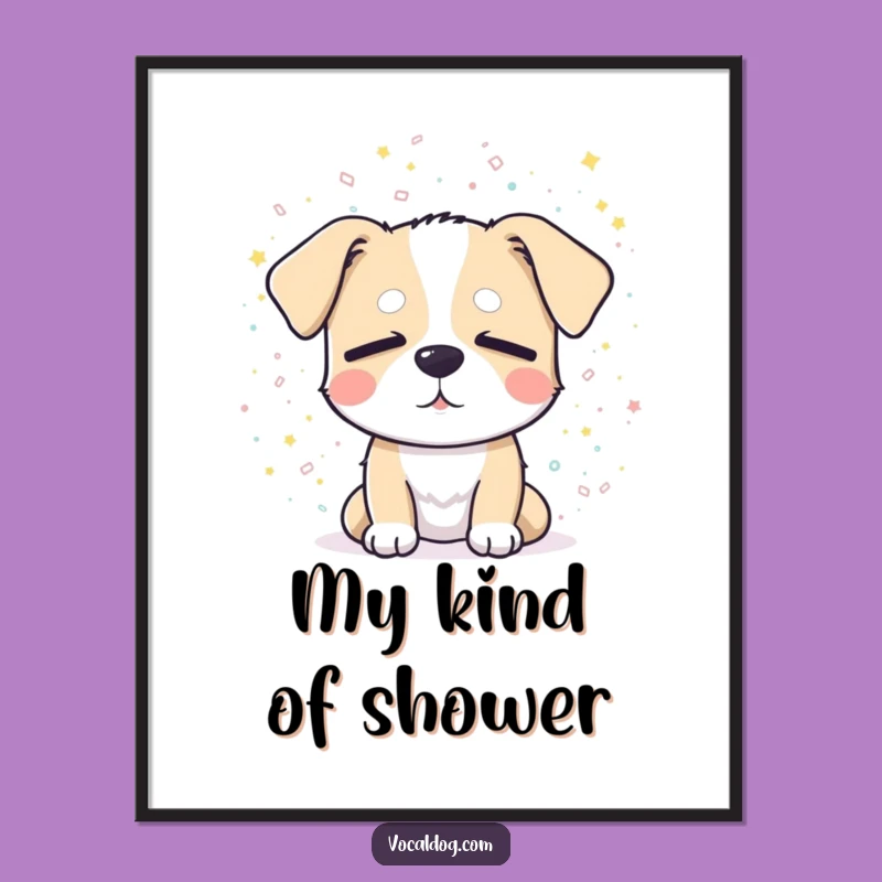 Funny Dog Confetti Art Poster - Celebrate Life with Joyful Pups!