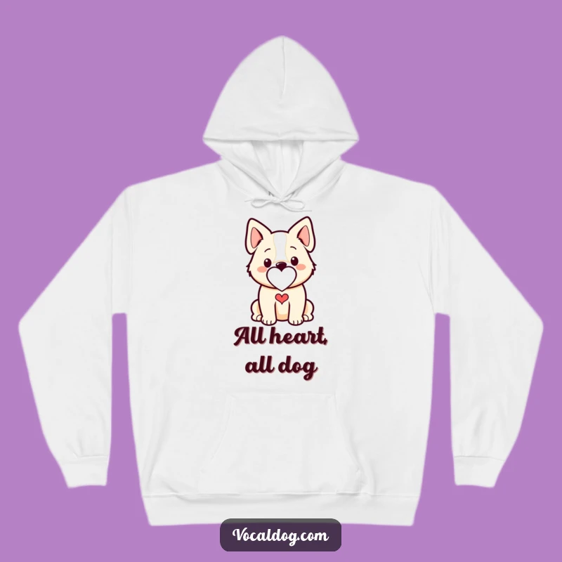 Cozy Funny Dog Heart Outline Hoodie - Heartfelt & Hilarious Pet Gift