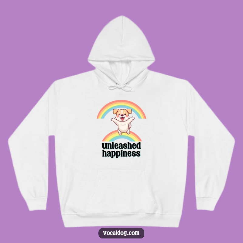 Cozy Funny Dog Rainbow Leap Hoodie: Warm, Humorous, and a Fantastic Gift Idea