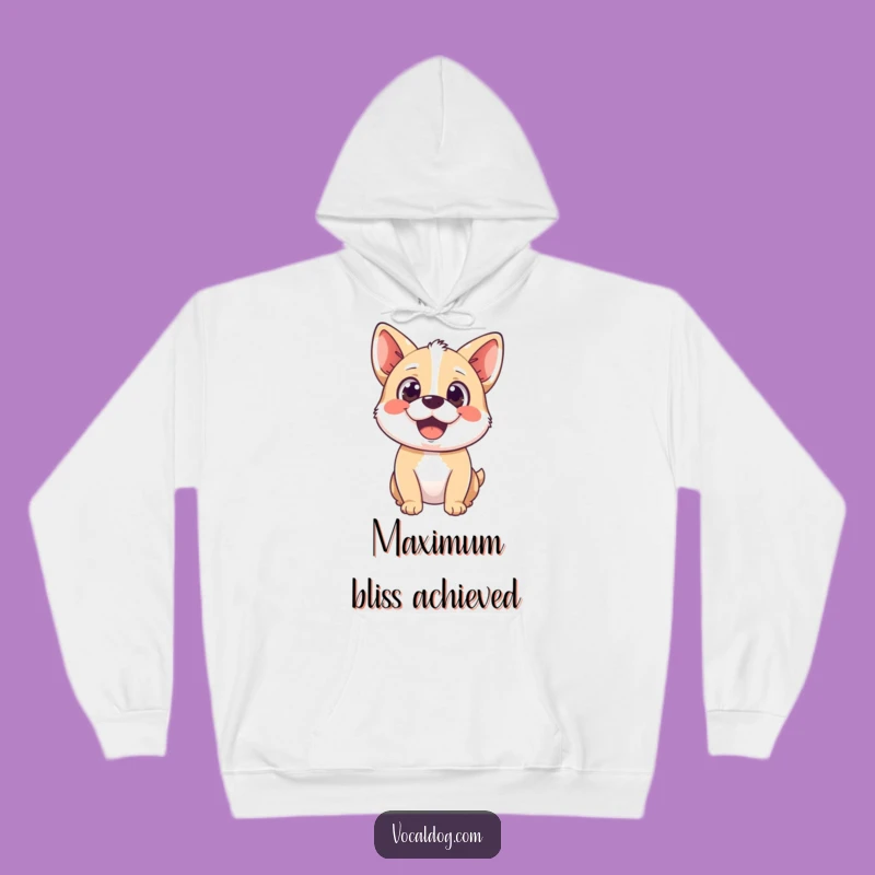 Funny Blissful Dog Hoodie - Cozy & Happy Dog Character, Delightful Gift Idea
